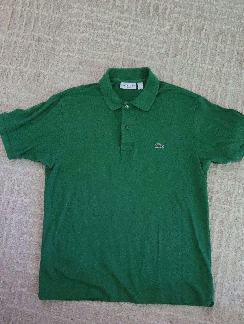 Lacoste Men's 4 M Green Classic Fit Short Sleeve Pique Polo Shirt Crocodile